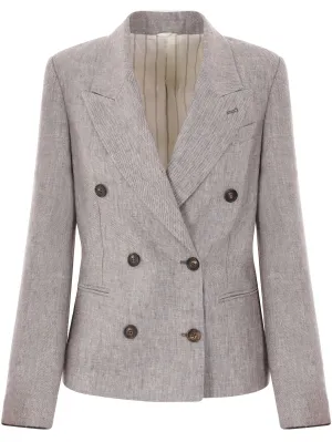 Brunello Cucinelli Walnut Brown -knäppt manschettjacka