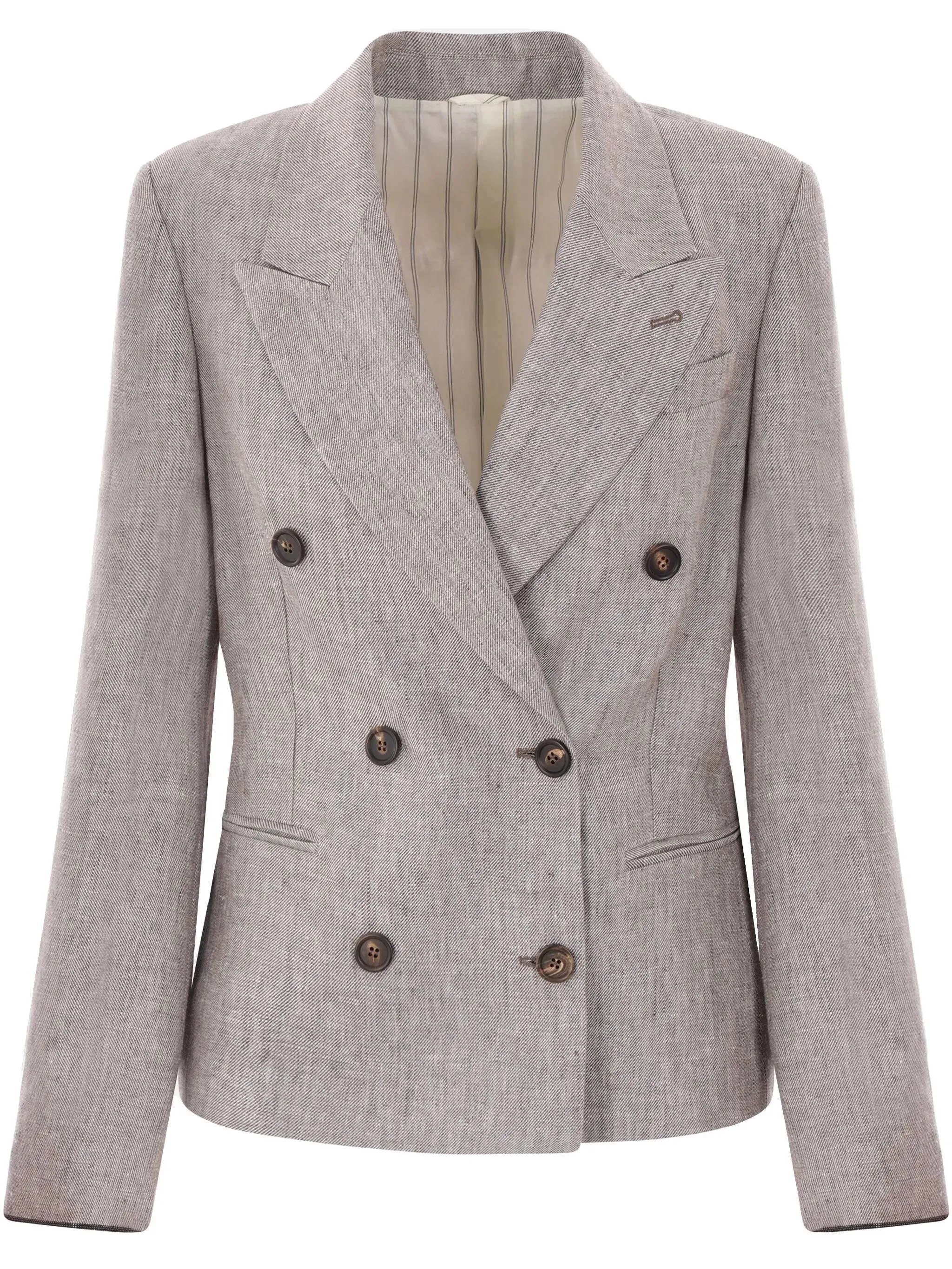 Brunello Cucinelli Walnut Brown -knäppt manschettjacka