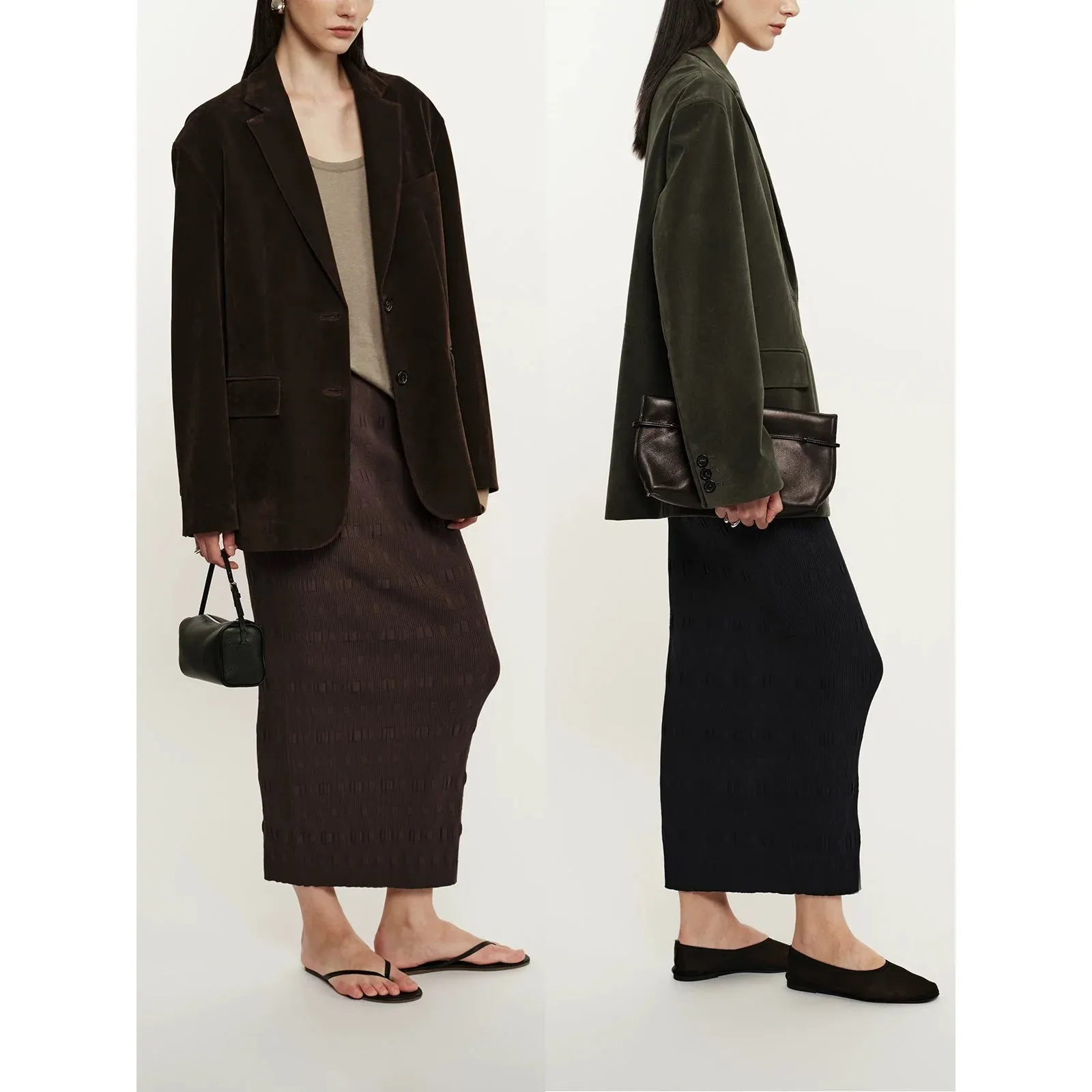 Bubble Knit Midi Skirt