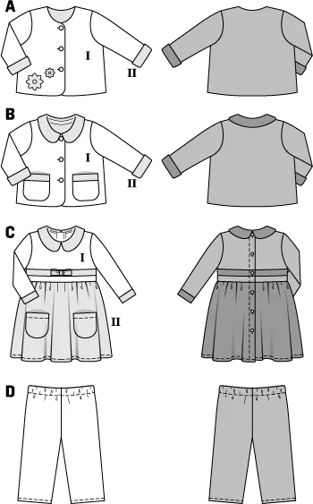 Burda Pattern 9422 Baby Patterns (3M-2Yr)