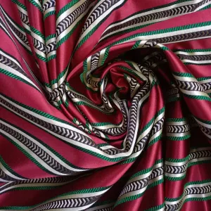 Burgundy Stripes Jamawar Fabric