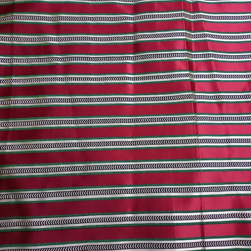 Burgundy Stripes Jamawar Fabric