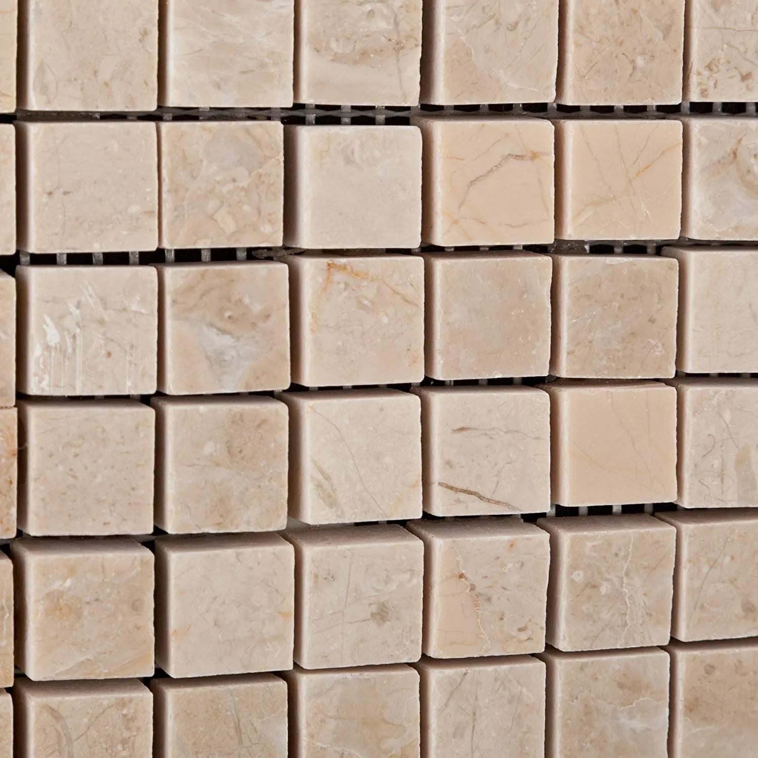 Bursa Beige / Sandy Beige Marble 5/8 X 5/8 Polished Mosaic Tile - Box of 5 Sheets