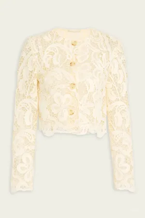 Caris Lace Jacket in Pristine