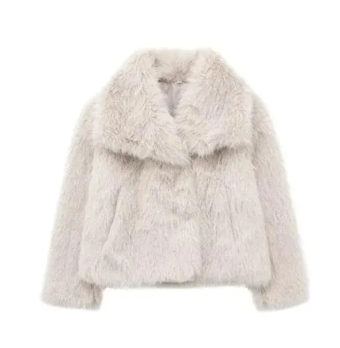 Casual Long Sleeve Fox Fur Coat