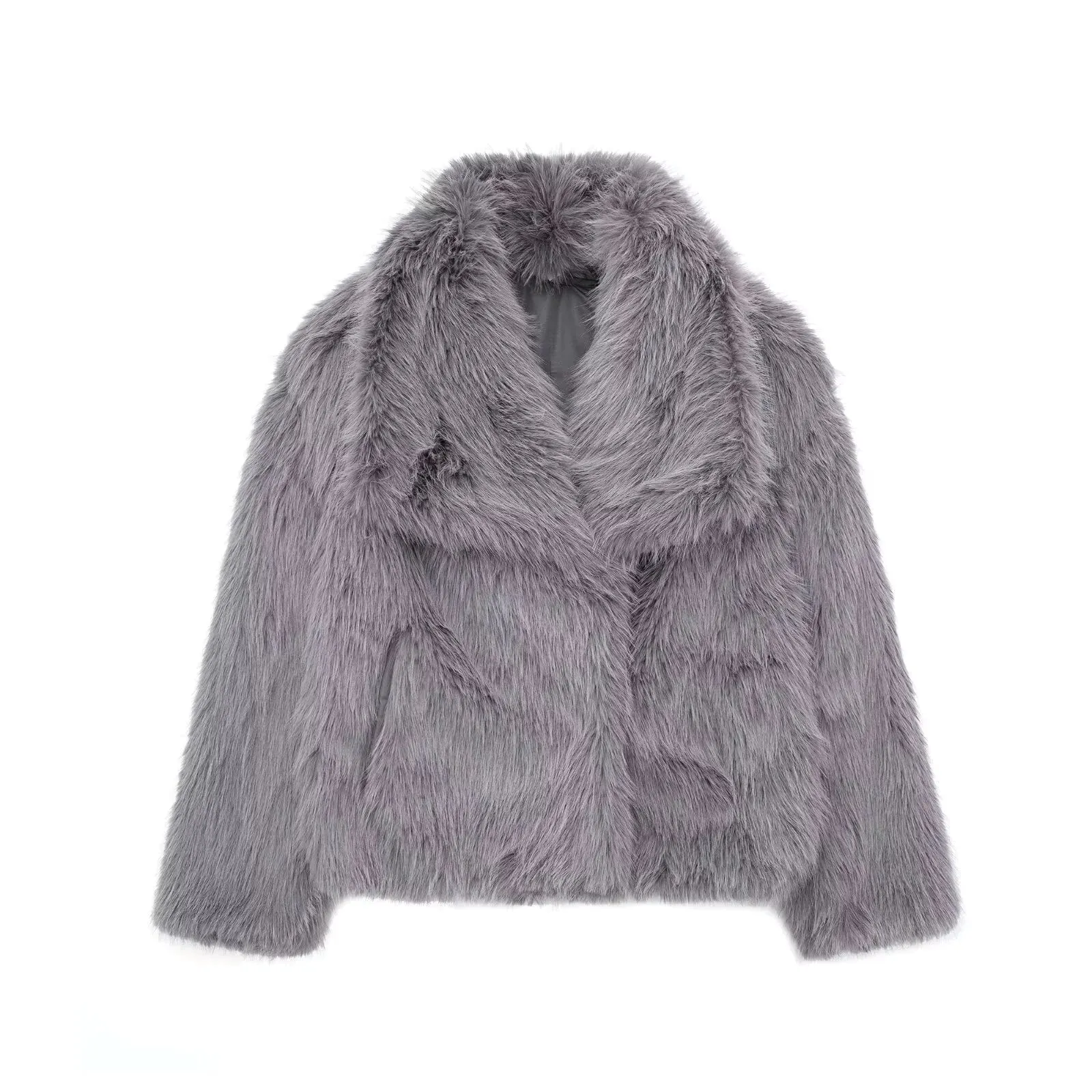 Casual Long Sleeve Fox Fur Coat