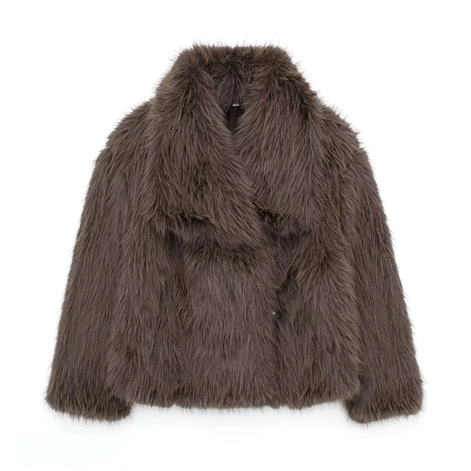 Casual Long Sleeve Fox Fur Coat