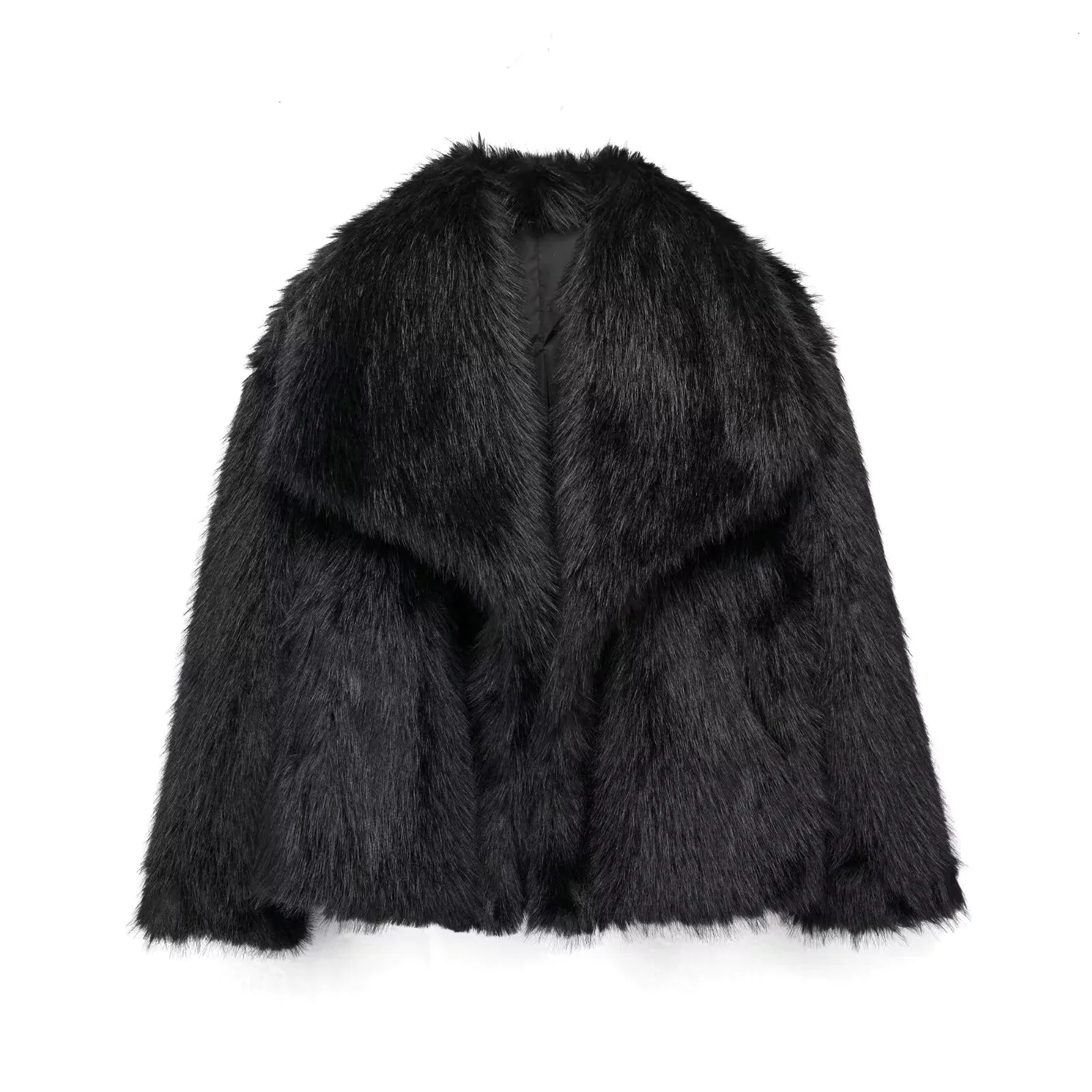 Casual Long Sleeve Fox Fur Coat