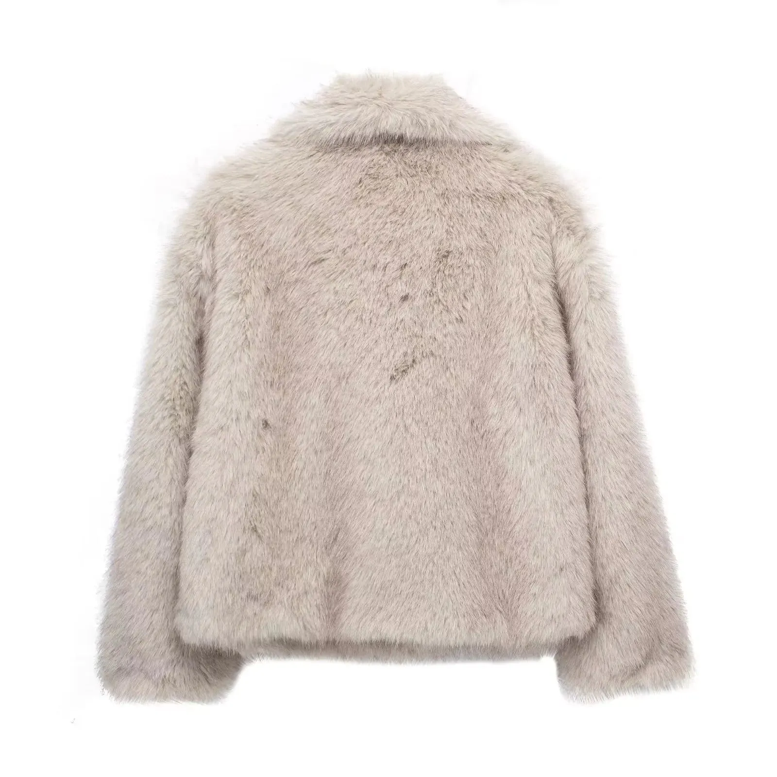 Casual Long Sleeve Fox Fur Coat