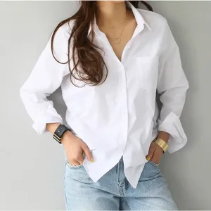Casual Women's Long Sleeve Cotton Blouse
