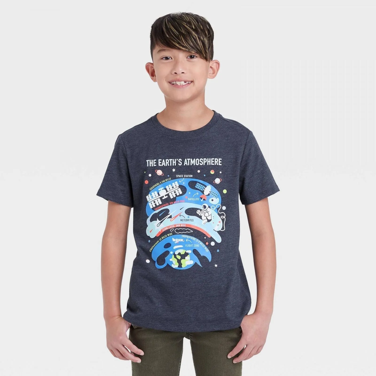 Cat & Jack Boys' 'The Earth's Atmosphere' Graphic Short Sleeve T-Shirt
