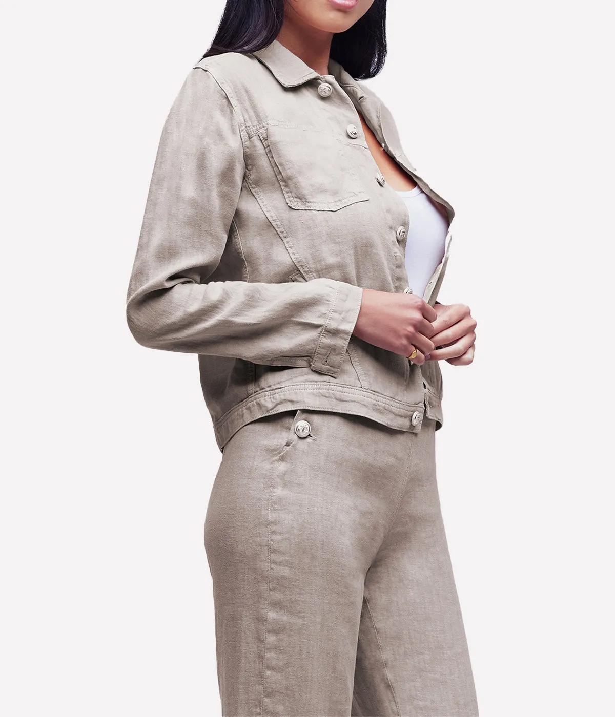 Celine Slim Fit Femme Jacket in Dune