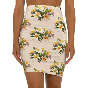 Chic Floral Frangipani Women's Mini Skirt