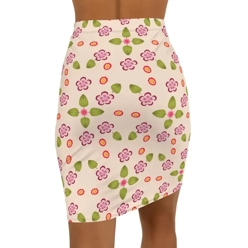 Chic Floral Frangipani Women's Mini Skirt