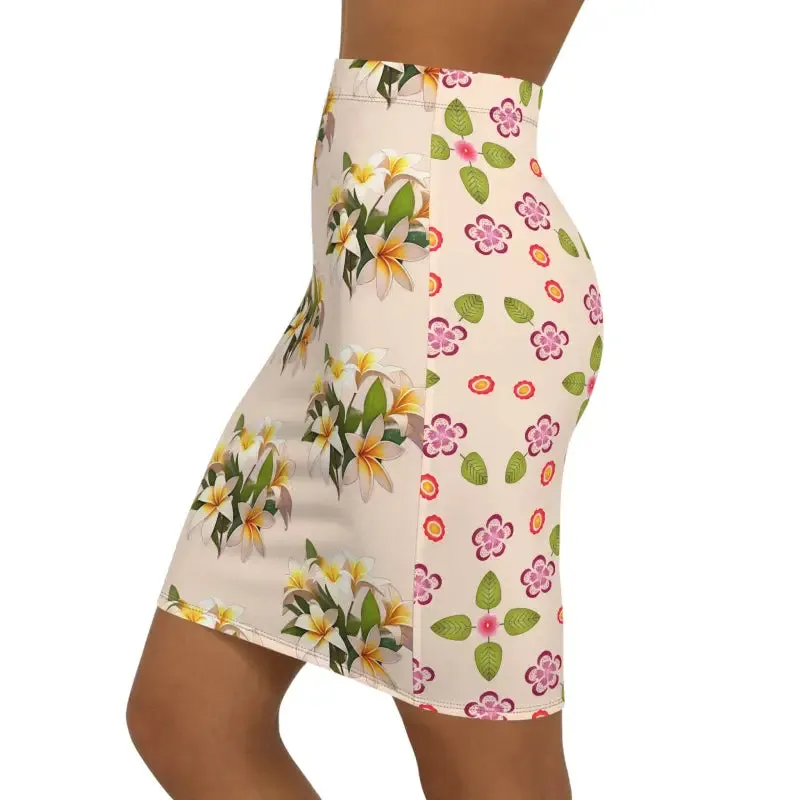 Chic Floral Frangipani Women's Mini Skirt