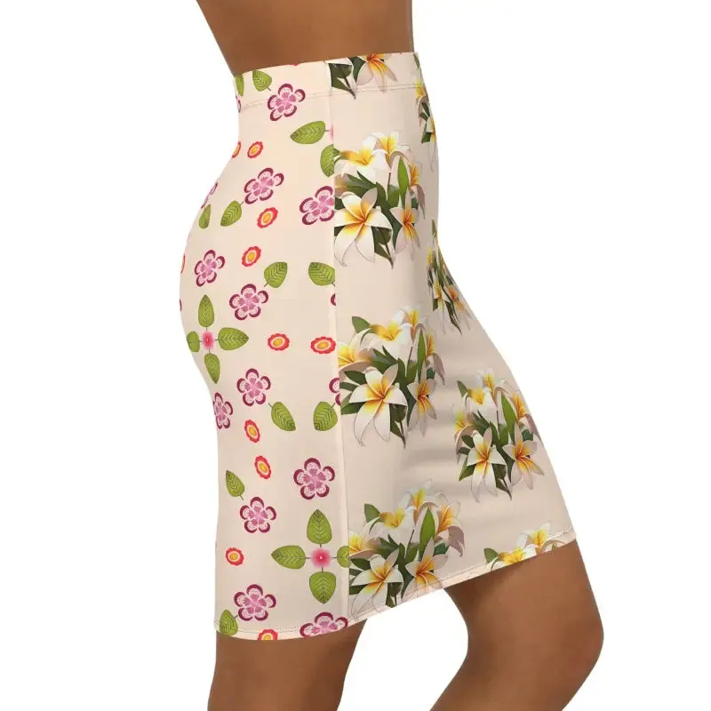 Chic Floral Frangipani Women's Mini Skirt