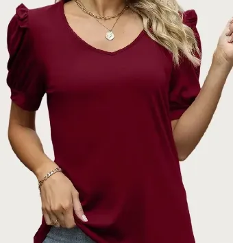 Chic Stretchy V Neck Short Sleeve