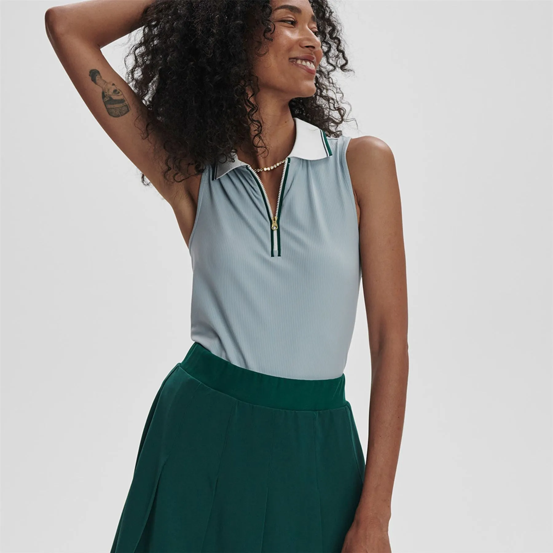 Clarendon 2.0 16 Inch High Rise Skort Forest/White