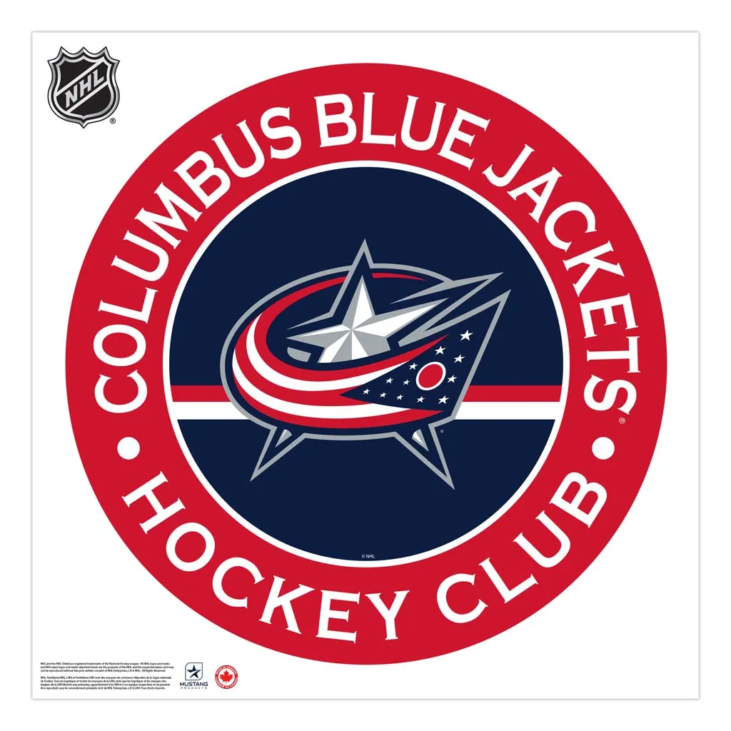Columbus Blue Jackets 36x36 Team Reposistional Wall Vinyl Stripe Design