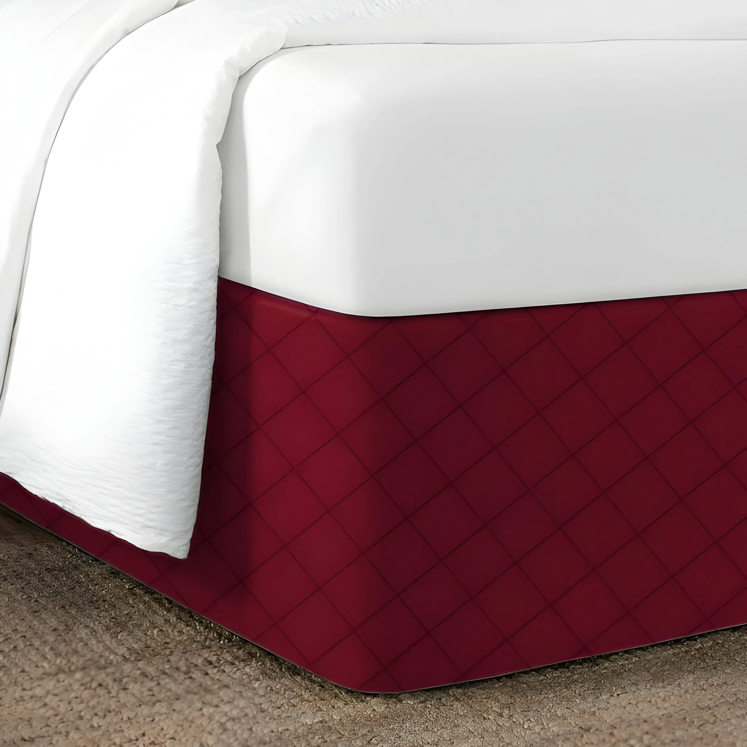 Continuous Wrap Diamond Quilted Bed skirt