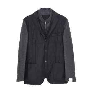 Corneliani Men's Dark Grey Padded Panel Blazer