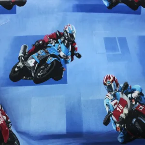 Cotton Kids Fabric Motor Bike Print 140 cm