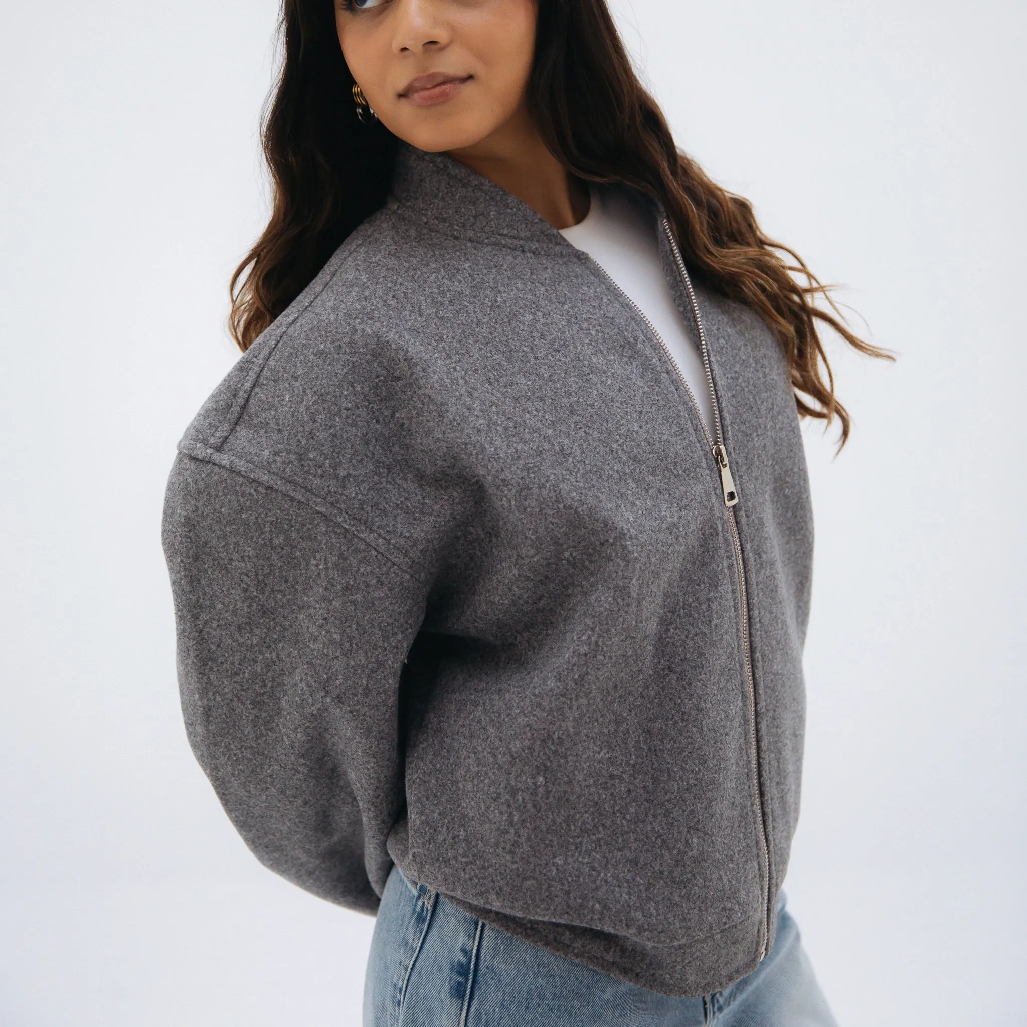 Cozy bomber jacket - Dark grey