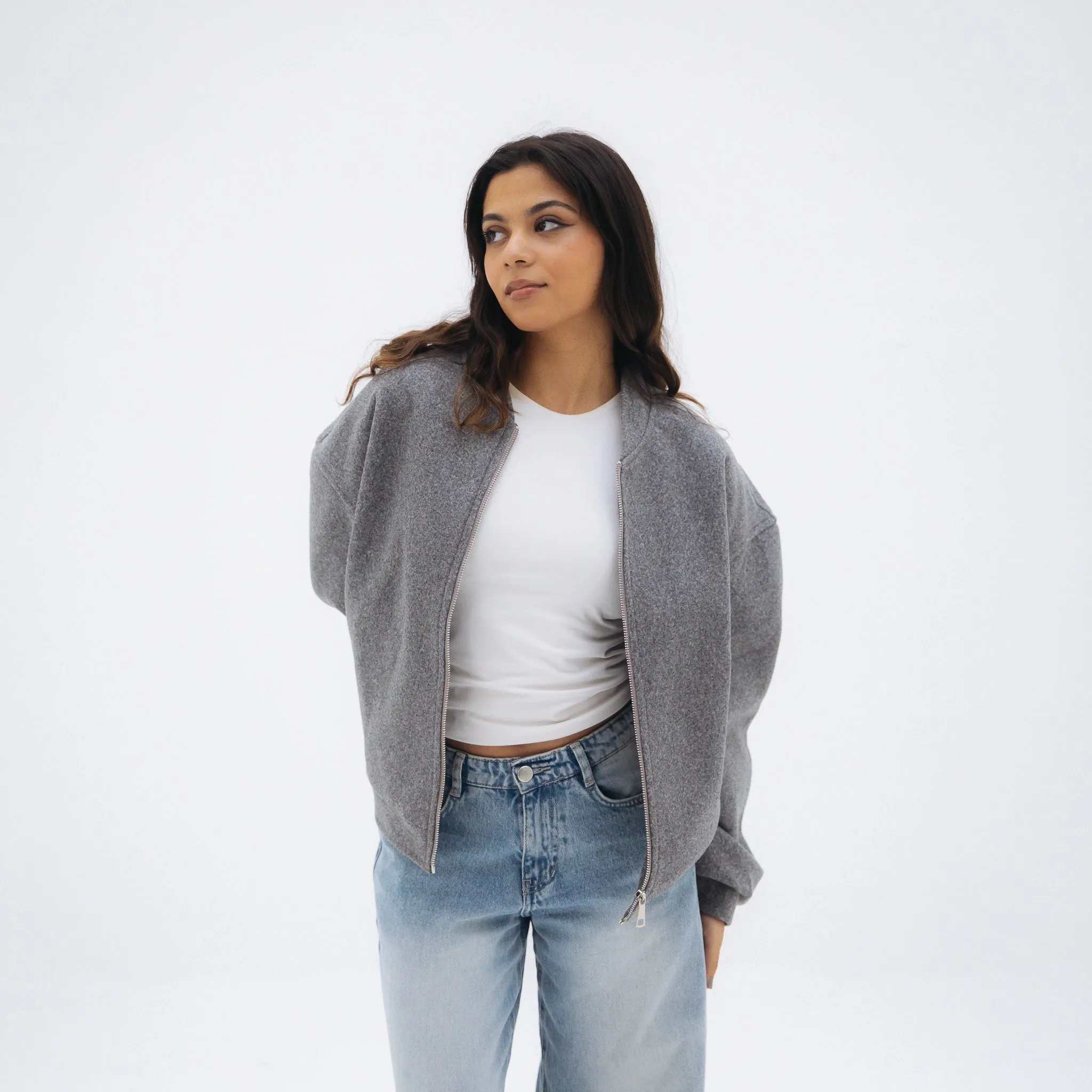 Cozy bomber jacket - Dark grey