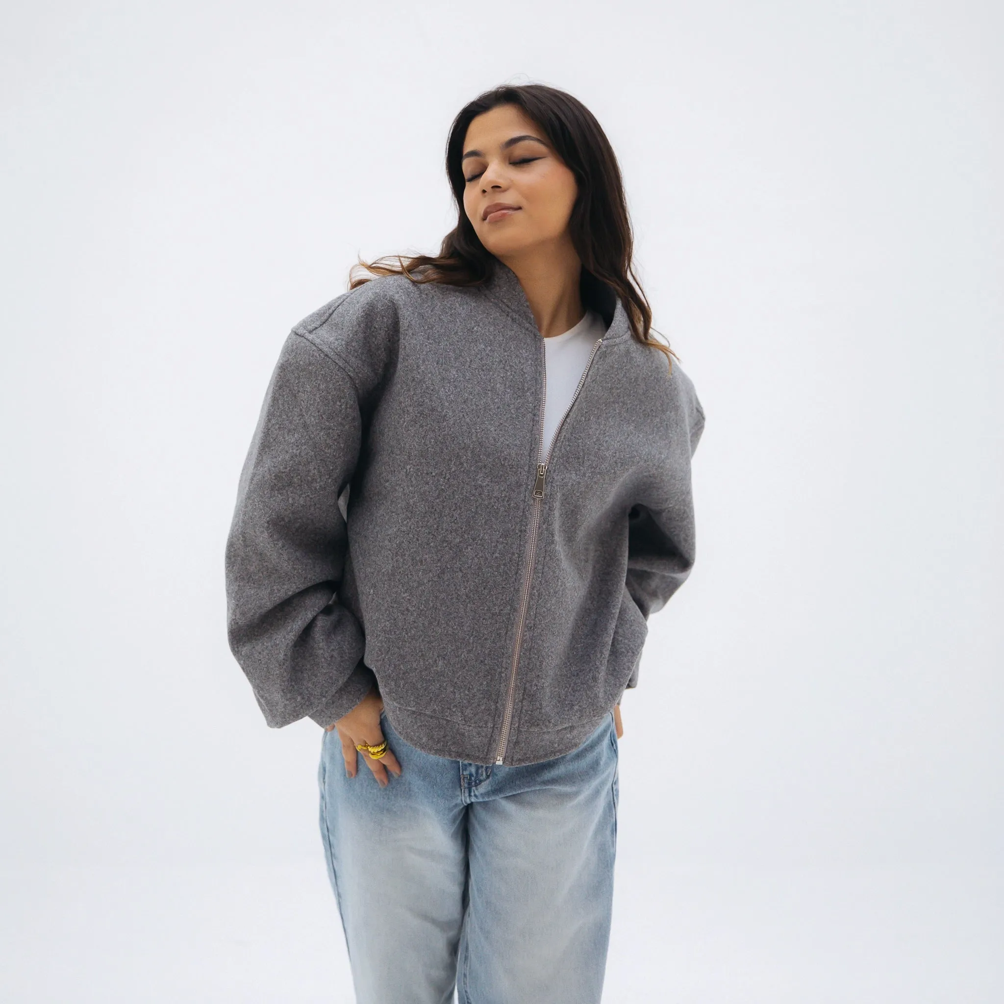Cozy bomber jacket - Dark grey