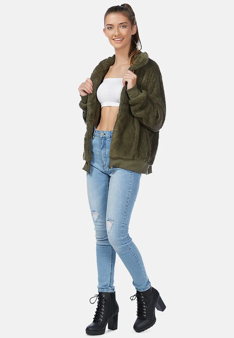 cozy furry winter jacket