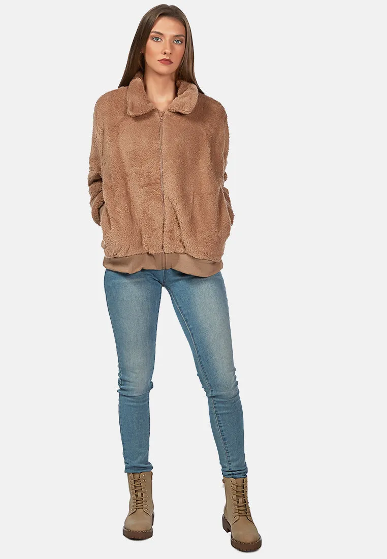 cozy furry winter jacket