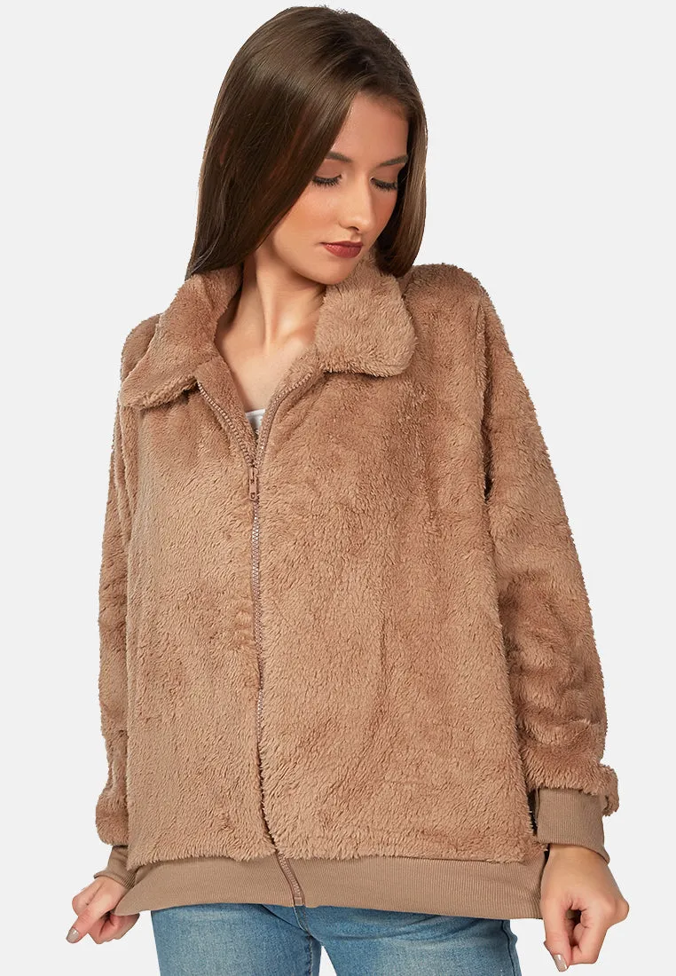 cozy furry winter jacket