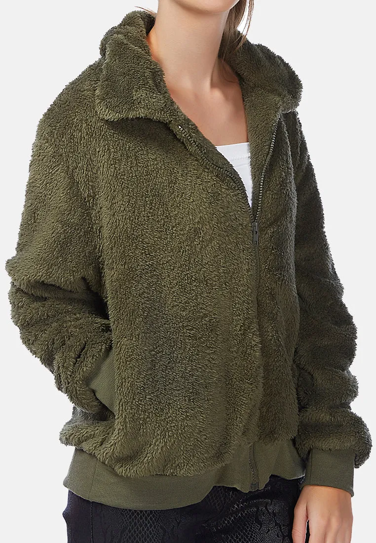 cozy furry winter jacket