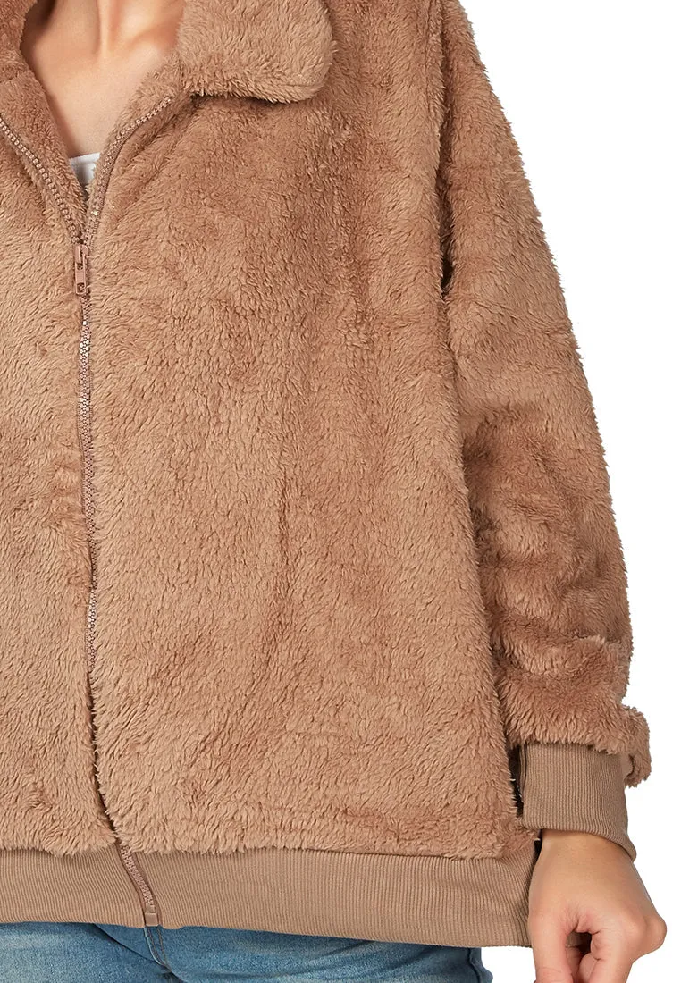 cozy furry winter jacket