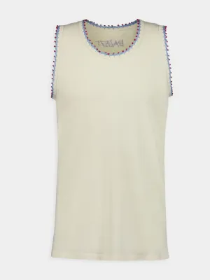 Crochet-Trim Cotton Tank