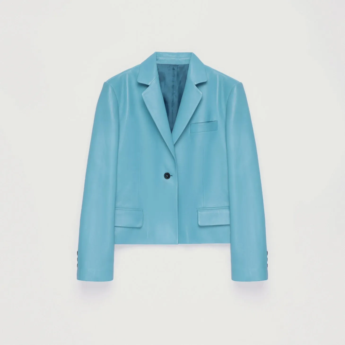Cropped Leather Blazer