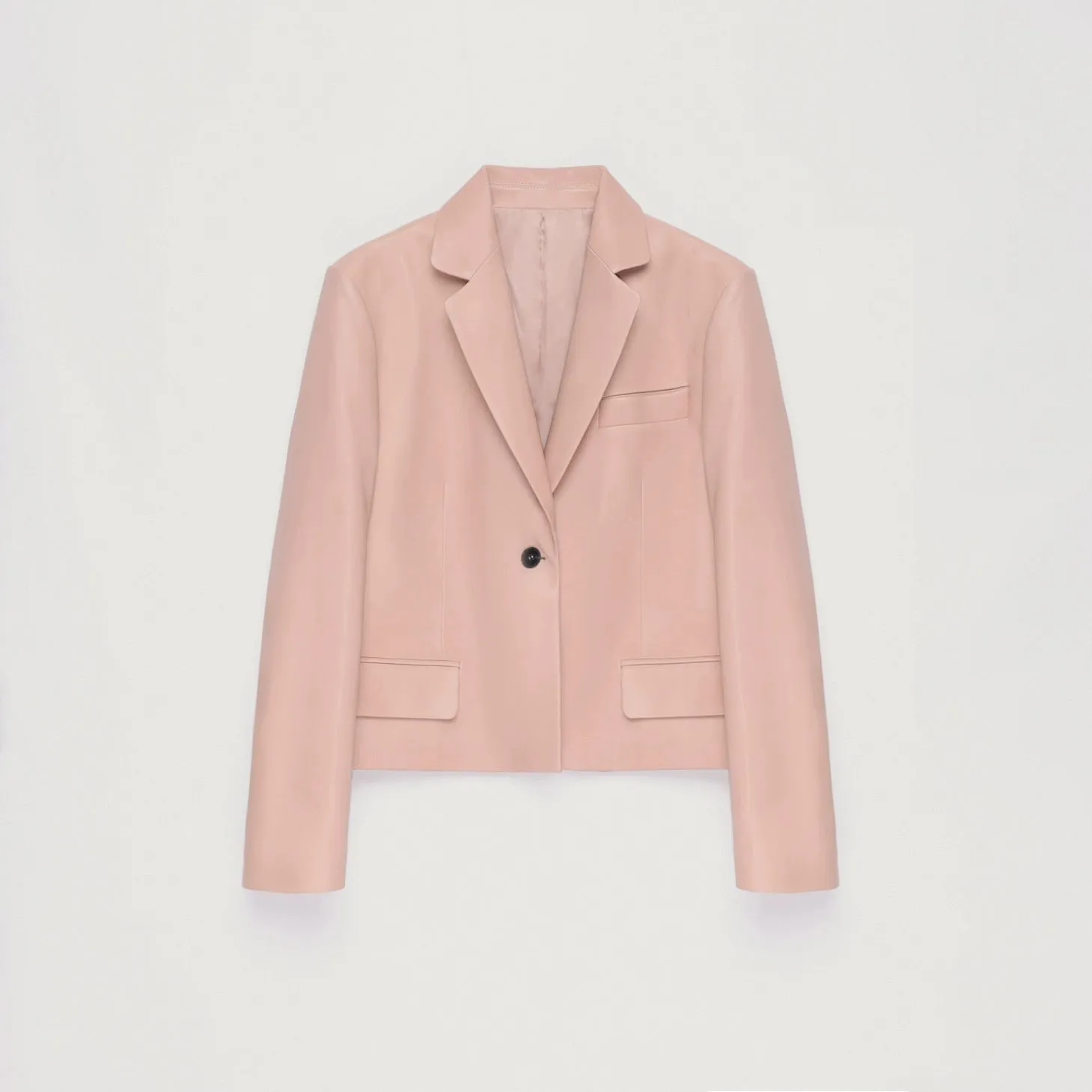 Cropped Leather Blazer