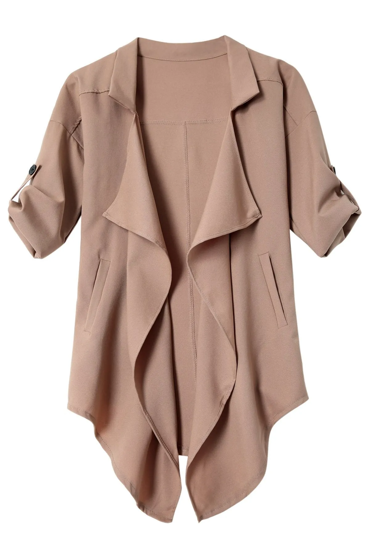 Cuff Sleeve Collared Cape Coat