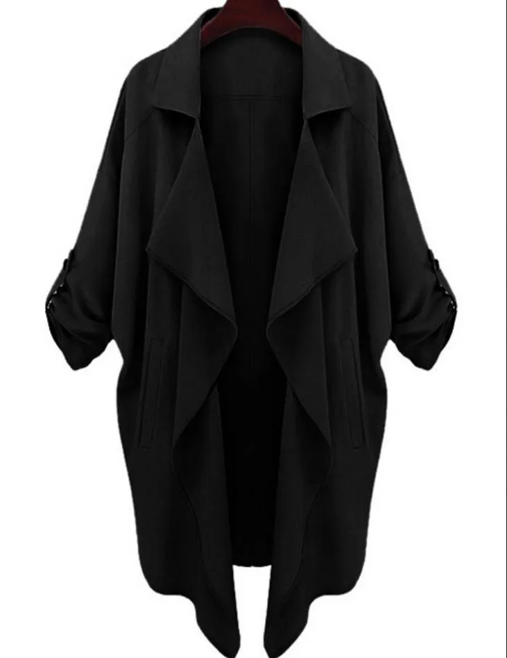 Cuff Sleeve Collared Cape Coat