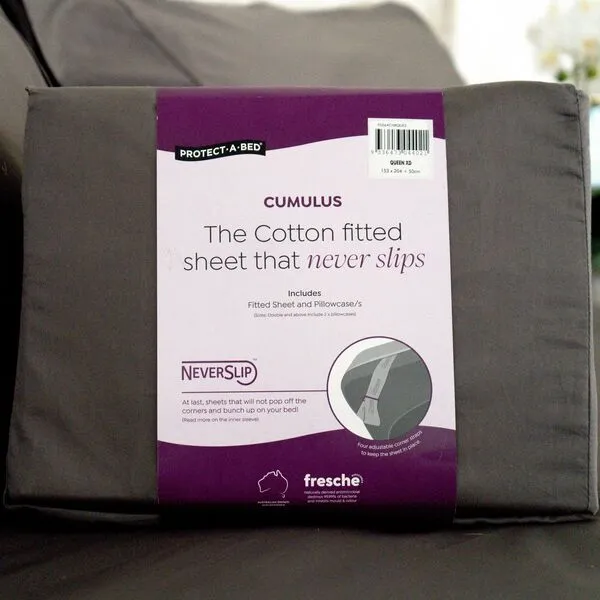 Cumulus Cotton Tailored Neverslip™ Fitted Sheets and Pillowcases