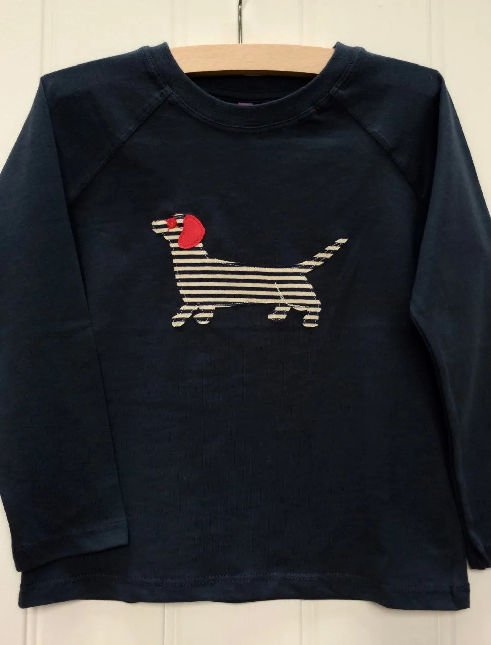Dachshund - Long Sleeved T-shirt - Blue