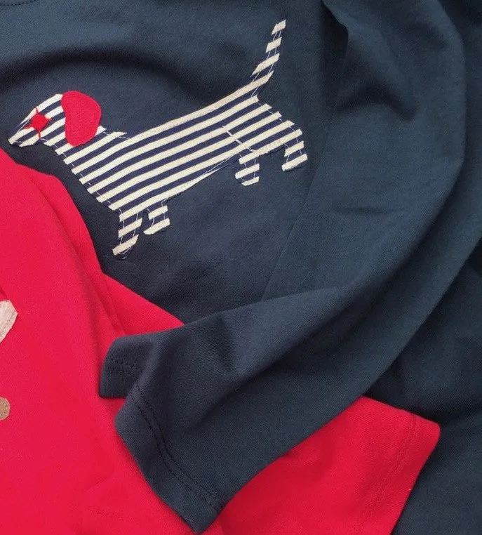 Dachshund - Long Sleeved T-shirt - Blue