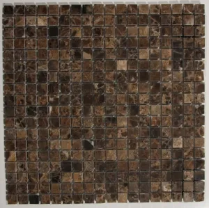Dark Emperador 5/8 x 5/8 X 6mm Polished Mosaic Stone Tile