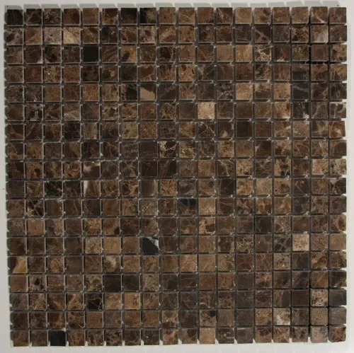 Dark Emperador 5/8 x 5/8 X 6mm Polished Mosaic Stone Tile