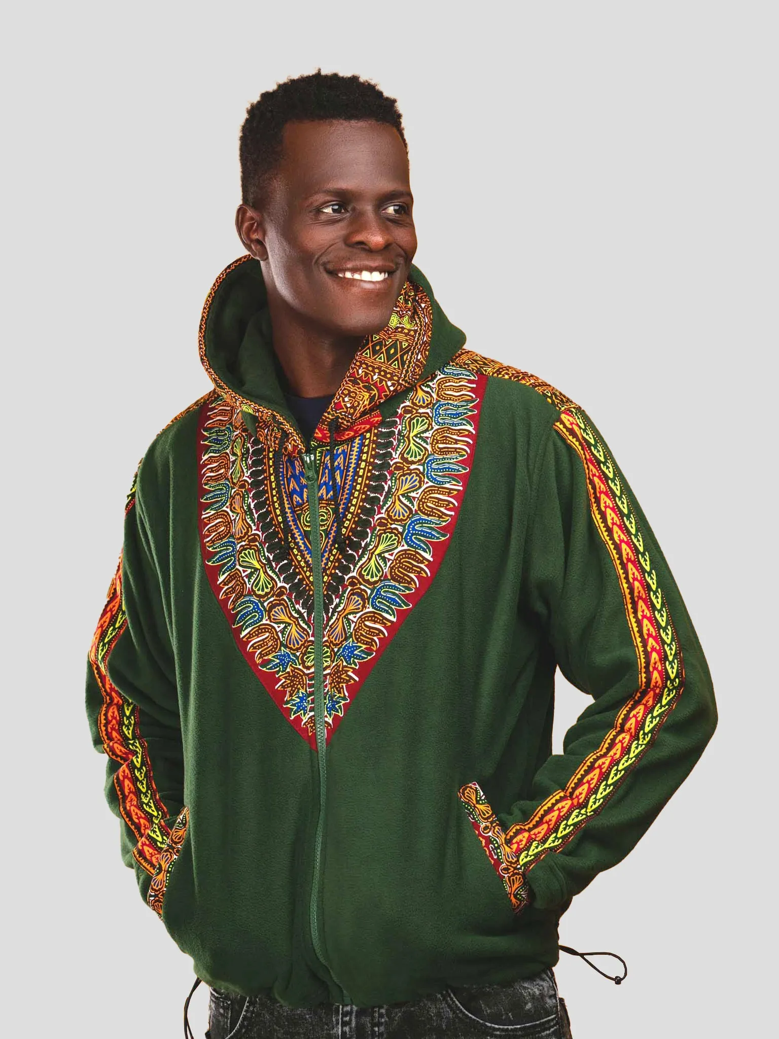 Dashiki Fleece Hoodie Jacket