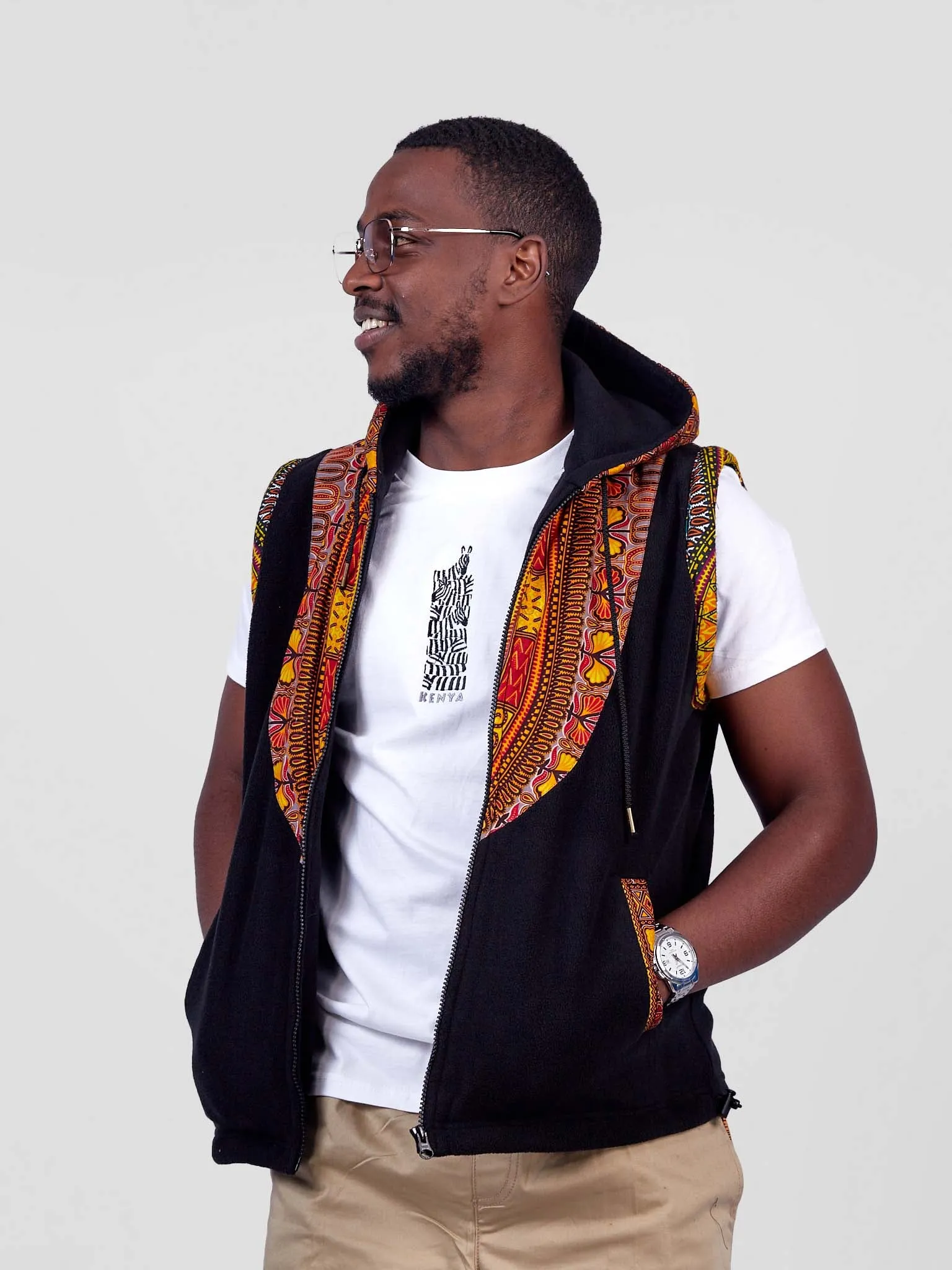 Dashiki Sleeveless Fleece Jacket