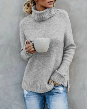 DEMMA - SLIT SLEEVE TURTLENECK SWEATER