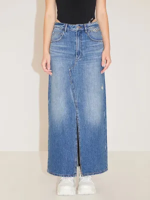 Denim Slit Maxi Skirt