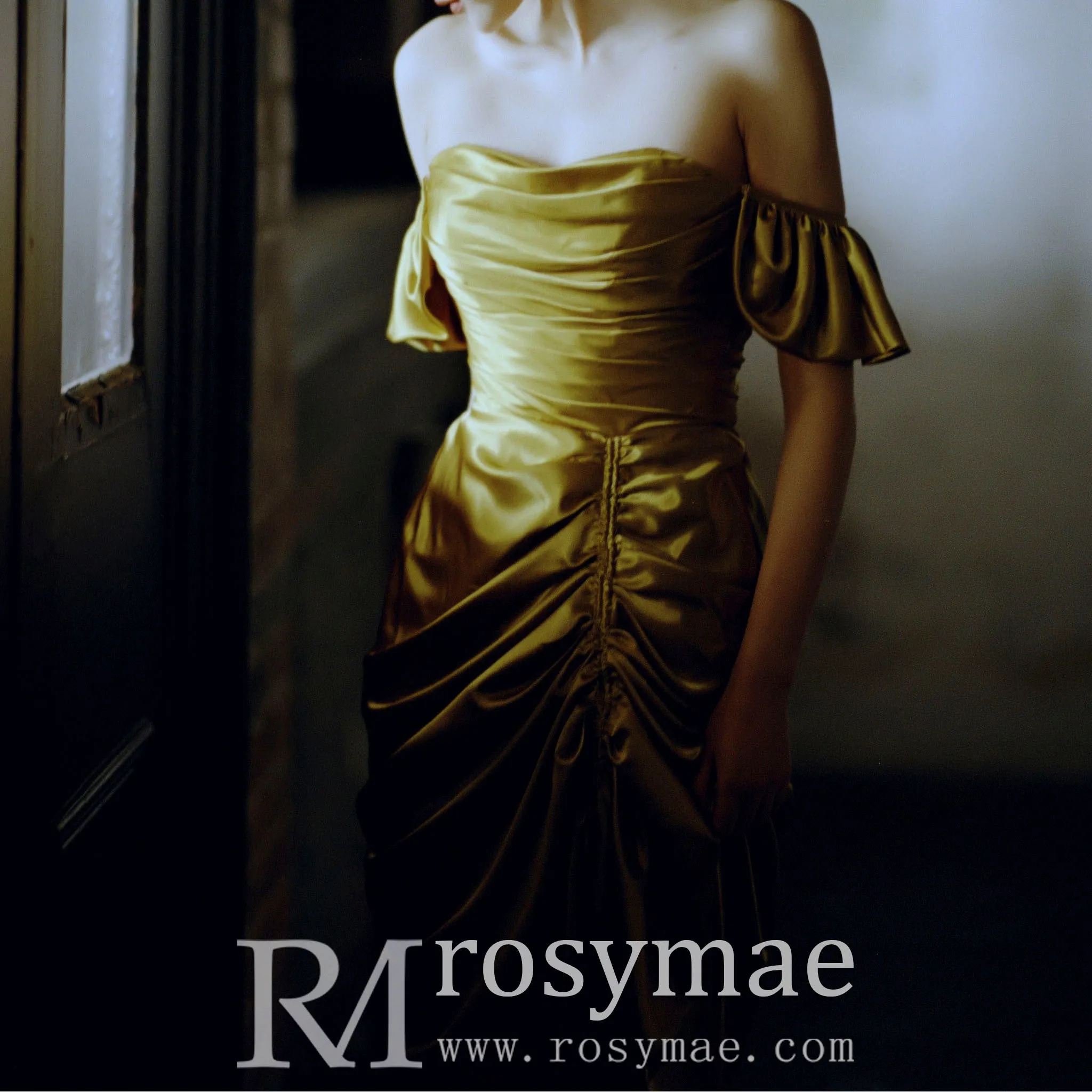 Detachable Off Shoulder Formal Gown Party Dress with Leg Slit