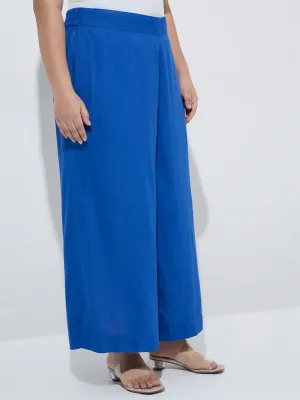 Diza Blue Solid Palazzos